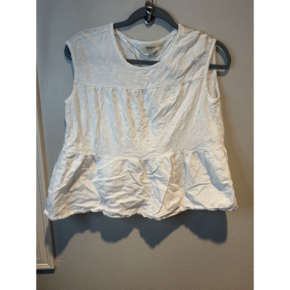Style & Co Women's White‎ Flowy Top